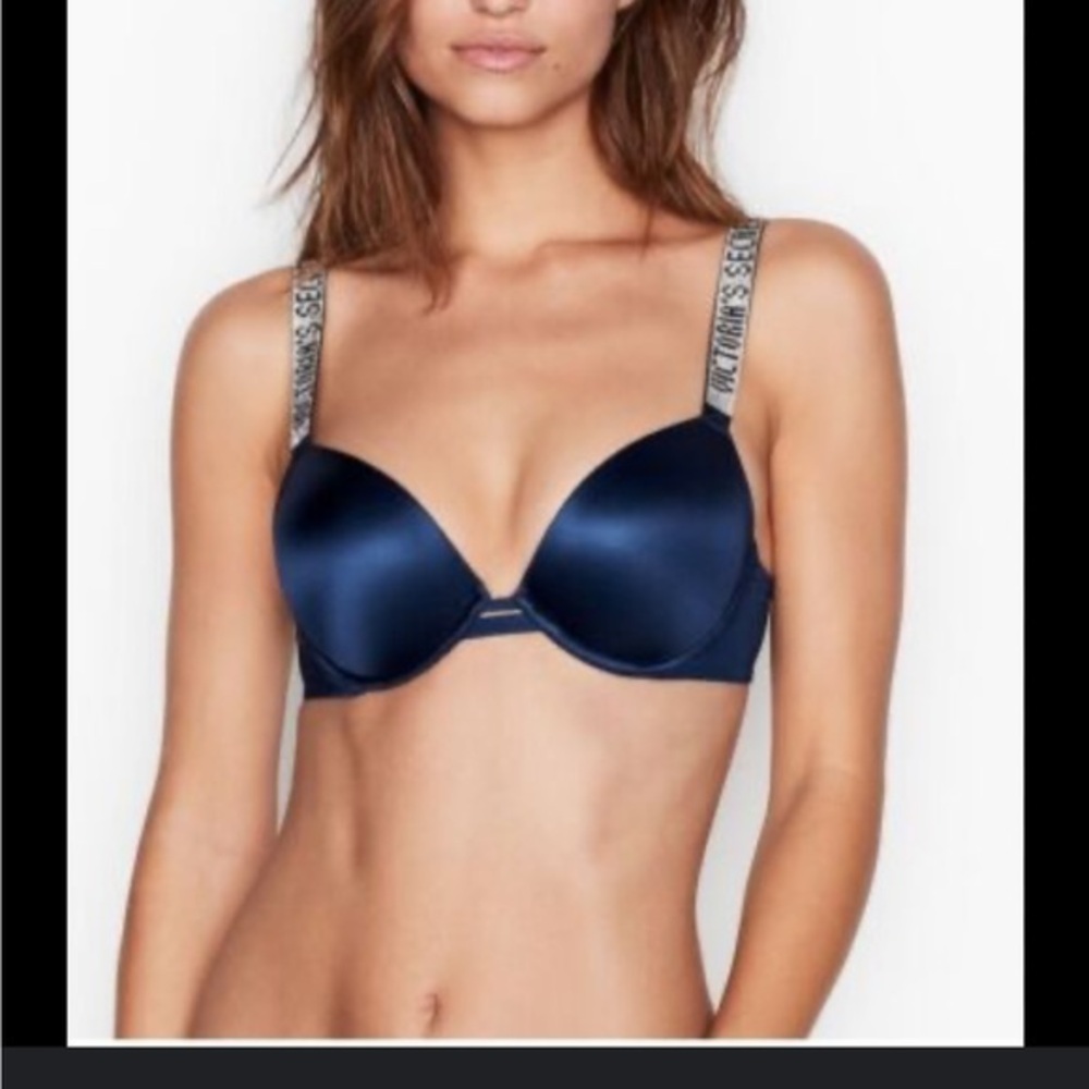 Victorias Secret VS Very Sexy red 36 D Push-Up Rhinestone Stripes Bra
